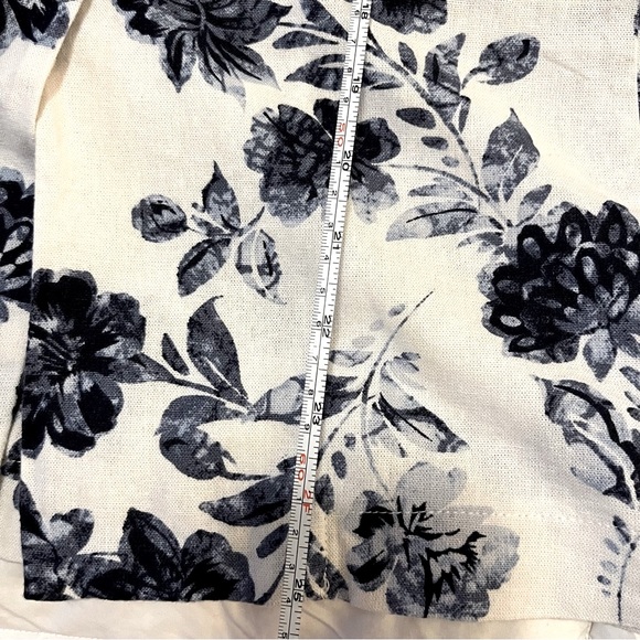 WILLIAM B Floral Blue & White Linen Rayon Blend Jacket Blazer 22” Pit to Pit L - Picture 9 of 9